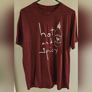 Sriracha Hot & Spicy Maroon Graphic T-shirt Tee XL